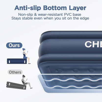 CHERIMOR Queen Air Mattress - Built-In Pump, 18" Elevated Height, 800 lbs Capacity, Fast Inflation