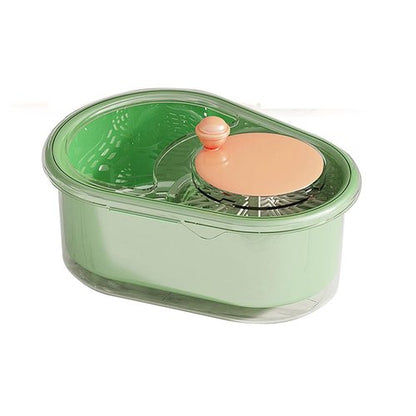 Fruit Cleaner Spinner, 2025 Portable Fruit Cleaner Bowl, Efficient Rotary Fruit and Vegetable Wash with Brush, Manual Fruit Washer Spinner with Lid Compact, Easy-to-Use Kitchen Appliance（Green）