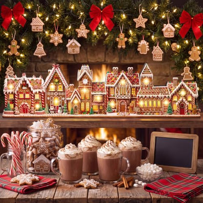Lighted Christmas Gingerbread House Table Decor Village Set - Variation of Christmas