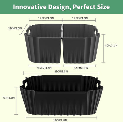 Skiennix 9-Inch Silicone Air Fryer Liners - Reusable Baking Accessories for Ninja & Cosori | 3 Pack