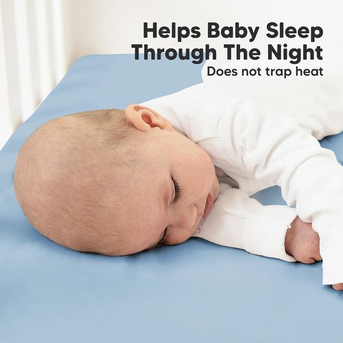 KeaBabies Organic Crib Sheets - 2-Pack Fitted Jersey Cotton for Baby Bed | Soft & Breathable (Cornflower)