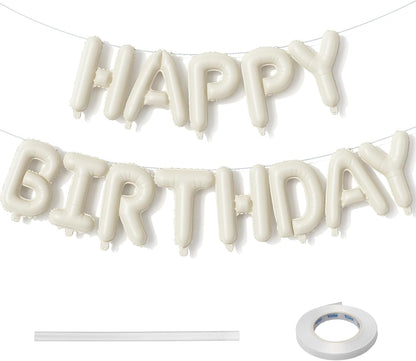 Beige Number 1 Balloon - Happy Birthday Balloon Banner for 1st Birthday Celebration
