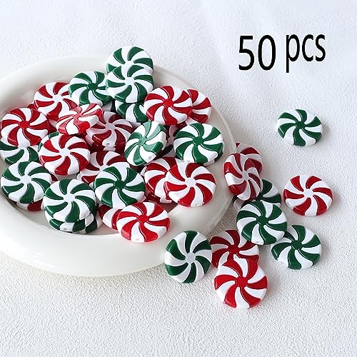 Christmas Candy Cane Ornaments Set - Red and Green 50 pcs Hanging Xmas Decorations