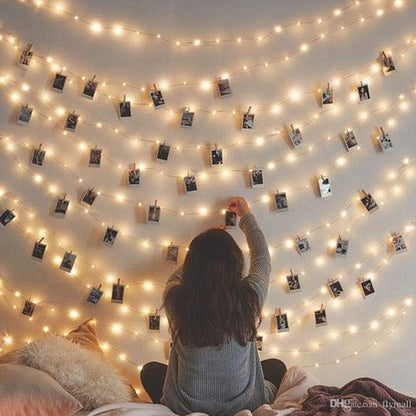 CozyHome - 5.5YD LED Photo String Lights with Clips & Timer Remote | Indoor Fairy Lights for Teen Room Decor