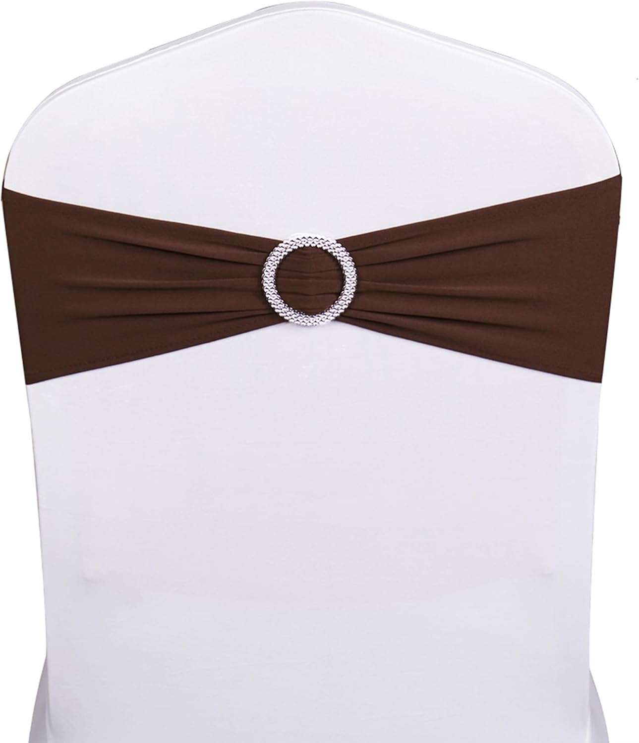 Skiennix Spandex Chair Sashes - Pack of 50 Dark Brown Wedding & Party Decorations