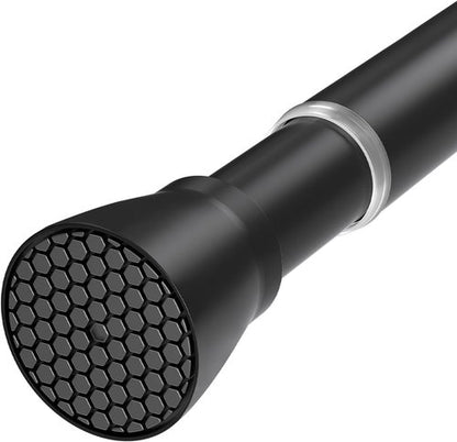 Black Tension Curtain Rod - Adjustable 28 to 48 Inch No-Drill Design for Windows & Bathrooms