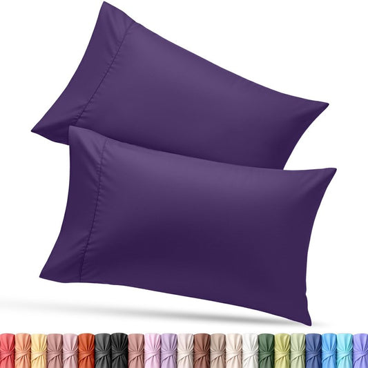 Utopia Bedding Queen Pillow Cases - 2 Pack - Envelope Closure - Soft Brushed Microfiber Fabric - Shrinkage and Fade Resistant Pillow Covers Queen Size 20 X 30 Inches (Queen, Egg Plant)