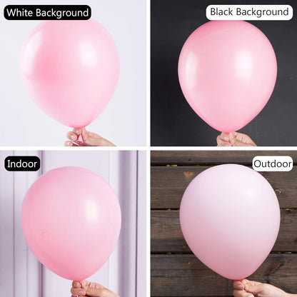 PartyWoo White & Pastel Pink Balloons - 280 Pcs for Stunning Celebrations