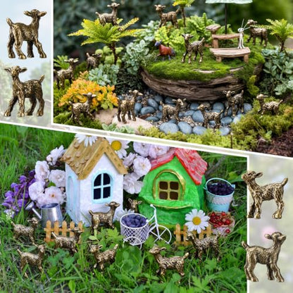 Mini Sheep Figurines Set - 50 Golden Brass Lamb Decorations for First Communion Easter