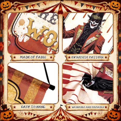 VitalCozy Creepy Circus Poster Cutouts Halloween Carnival Decorations - 4 Pieces