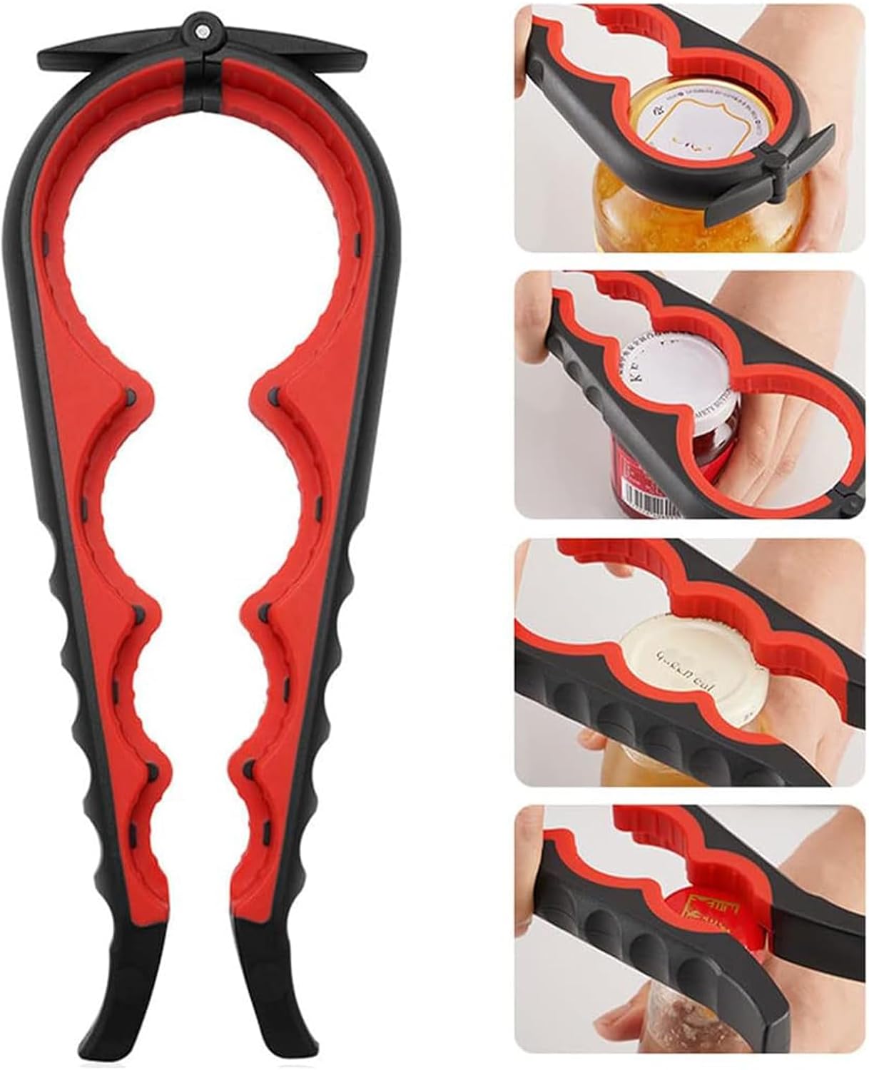 Skiennix Bottle Opener - Ergonomic Jar Opener for Arthritic Hands | Ideal for Seniors & Kids - Black