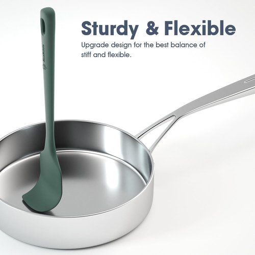 ChefAide Silicone Spatula Set - 5-Piece Food Grade Rubber with Ergonomic Grip | Heat Resistant Up to 600°F