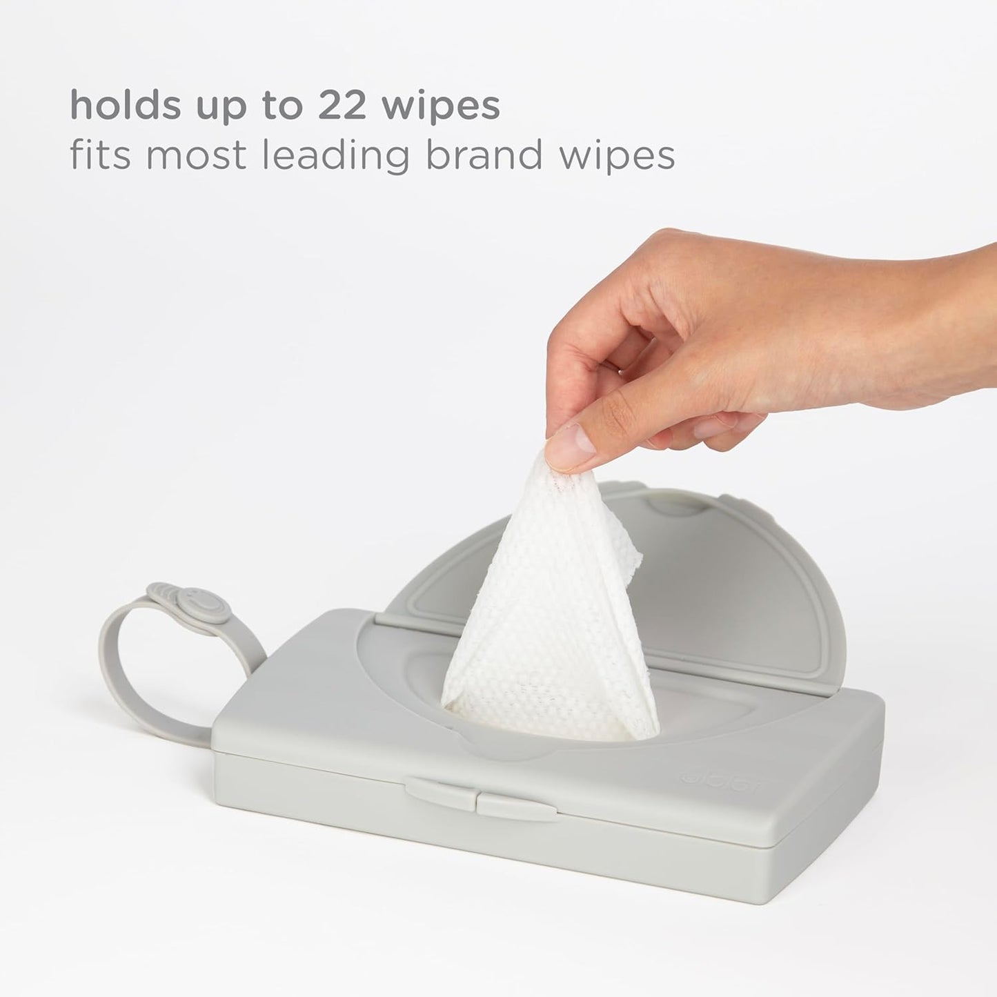 Ubbi Portable Baby Wipes Dispenser - Travel-Friendly Container for Diaper Bags | Reusable Gray Holder