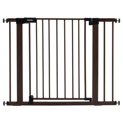 Babelio Baby Gate for Stairs, Kitchen & Doorways, No Bottom Bar| Easy Installation| One-Handed Operation| Auto-Close| Hardware Mount (Drill Needed) Safety Dog Gate (Brown Wood Pattern - B17, 29-40")