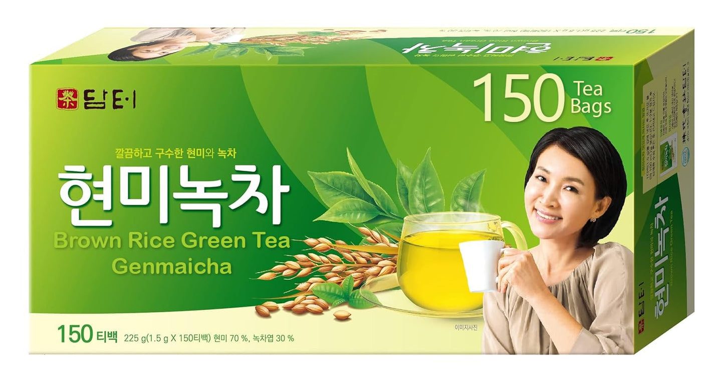 Damtuh Korean Brown Rice Green Tea Genmaicha Tea 150 Tea Bag (Pack of 1)