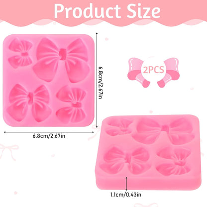 Skiennix Bow Chocolate Mold - 2 Pack Silicone Molds for Cake Pops & Desserts | Ideal for Weddings & Parties