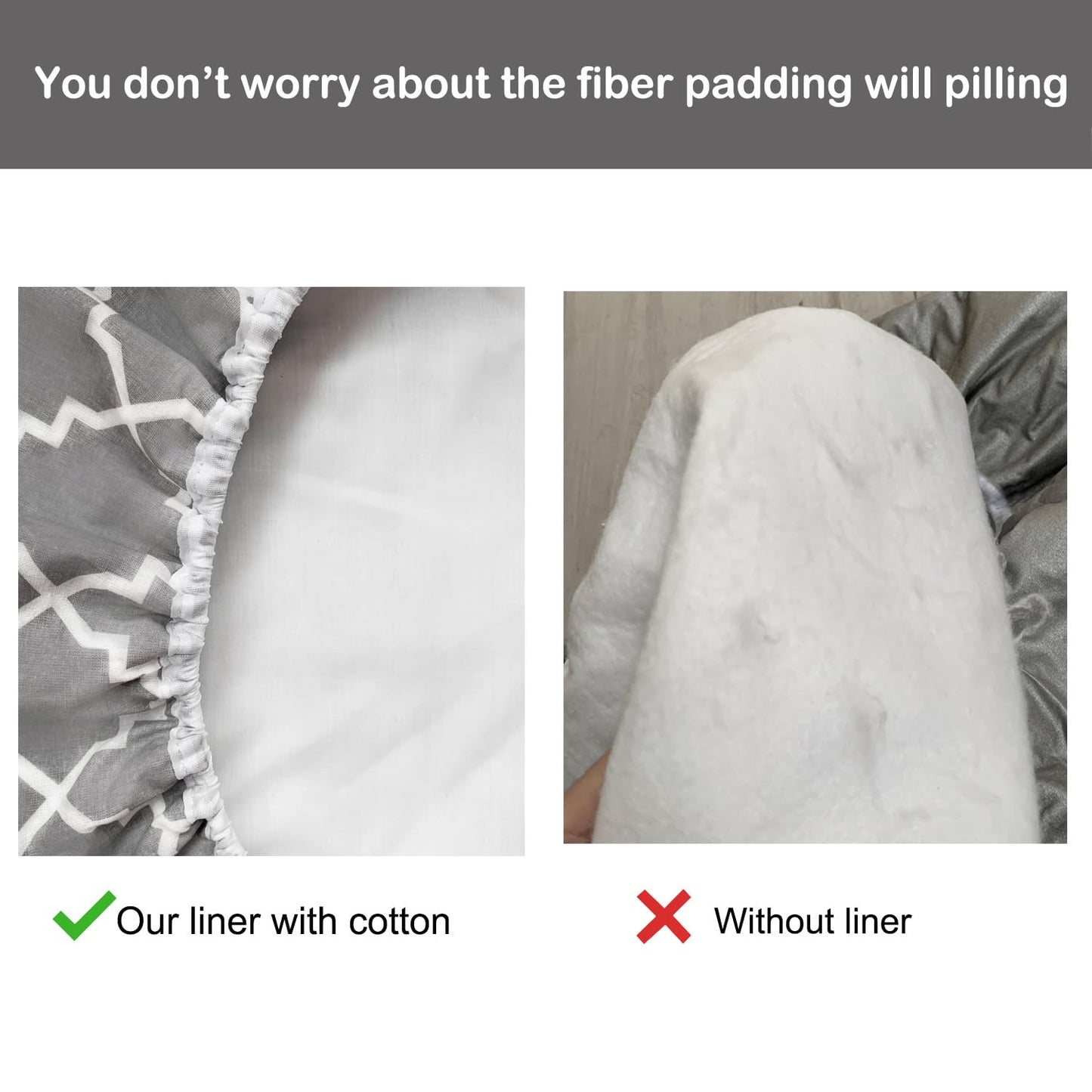Neccom Ironing Board Cover and Pad Standard Size 15"x54", Resists Scorching and Staining with Elastic Edge Heavy Duty Extra Thick Ironing Padding Cotton Ironing Board Covers