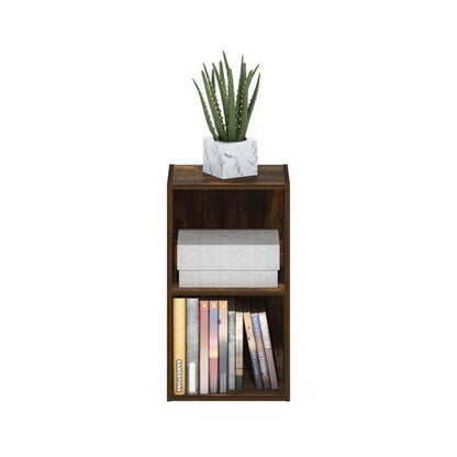 Furinno PASIR Book Shelf, 2-Tier Modern Bookshelf, Open Shelves Bookcase 9 x 12 x 21, Easy Assembly, for Living Room, Bedroom, Home Office, Amber Pine