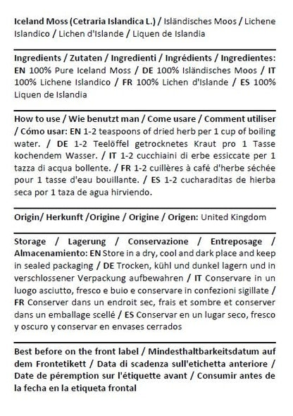 Health Embassy Iceland Moss | Cetraria Islandica L | 100% Natural (100g)