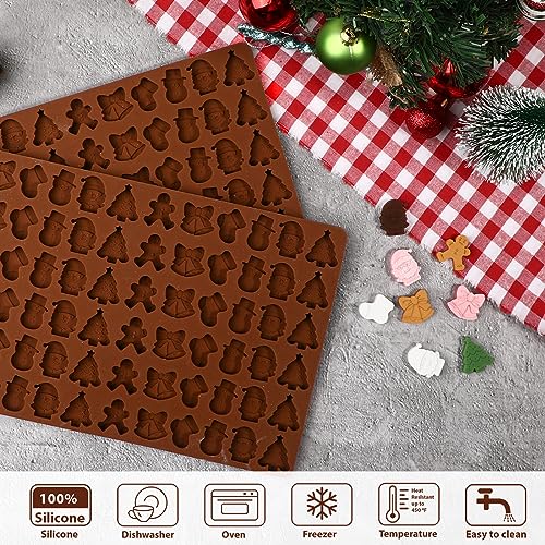 Webake Christmas Silicone Molds - 72 Cavities Holiday Shaped Candy & Fondant, 2 Pcs - Variation of THIS listing