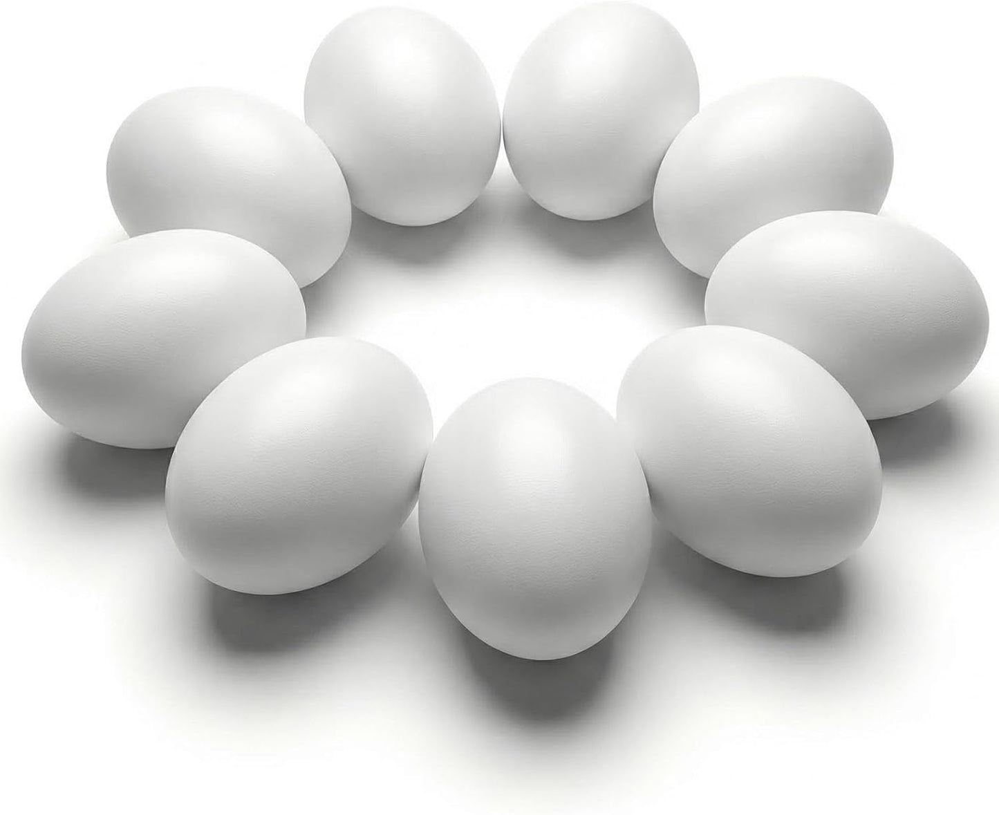 SallyFashion Wooden Fake Eggs - 9 PCS White Easter Eggs for Craft & Pretend Play | Toddler Kitchen Accessories