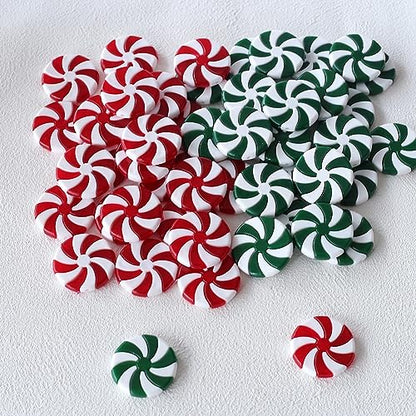 Christmas Candy Cane Ornaments Set - Red and Green 50 pcs Hanging Xmas Decorations