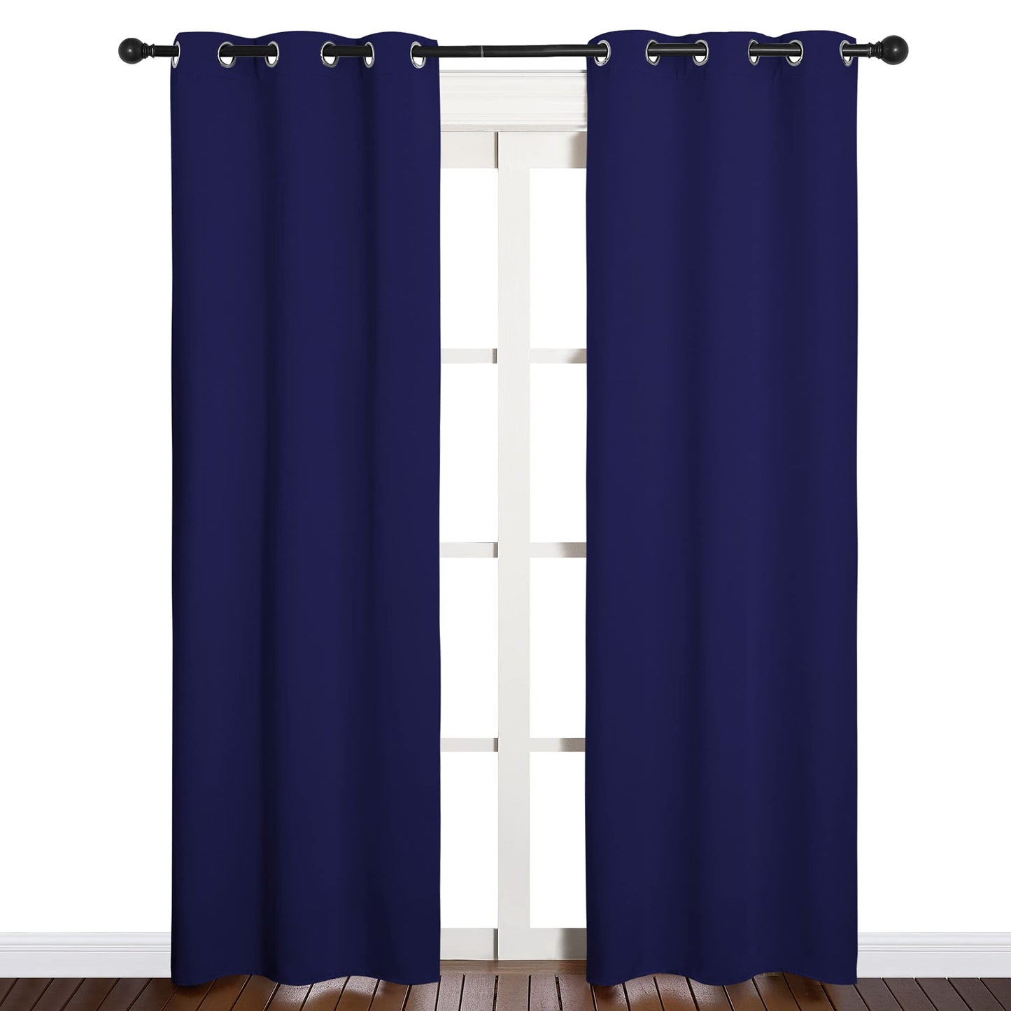NICETOWN Blackout Curtain Panels, Window Treatment Energy Saving Thermal Insulated Solid Grommet Blackout Drapes/Draperies (Royal Blue, 1 Pair, 34 by 84-inch)