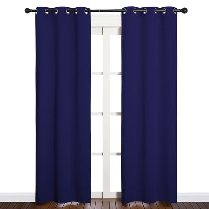 NICETOWN Blackout Curtain Panels, Window Treatment Energy Saving Thermal Insulated Solid Grommet Blackout Drapes/Draperies (Royal Blue, 1 Pair, 34 by 84-inch)