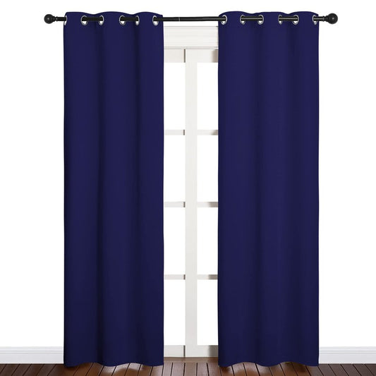 NICETOWN Blackout Curtain Panels, Window Treatment Energy Saving Thermal Insulated Solid Grommet Blackout Drapes/Draperies (Royal Blue, 1 Pair, 34 by 84-inch)