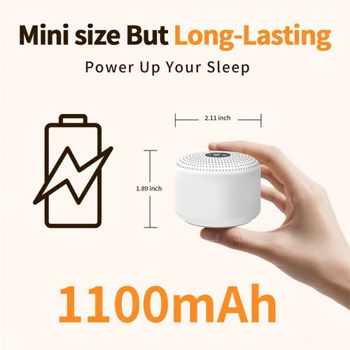 **Soothing Sounds White Noise Machine - Portable Sleep Aid with 30 Relaxing Sounds, 12 Colors & 5 Brightness Levels**