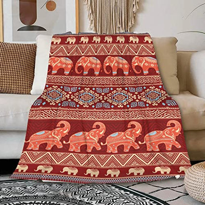 Elephant Blanket Boho Throw Blanket Elephant Gifts for Women Adult Kids Girls Hippie Blanket Elephant Lovers Elephant Decor for Home Bed, Sofa, Couch, Living Room 30"x40"for Toddler/Pets