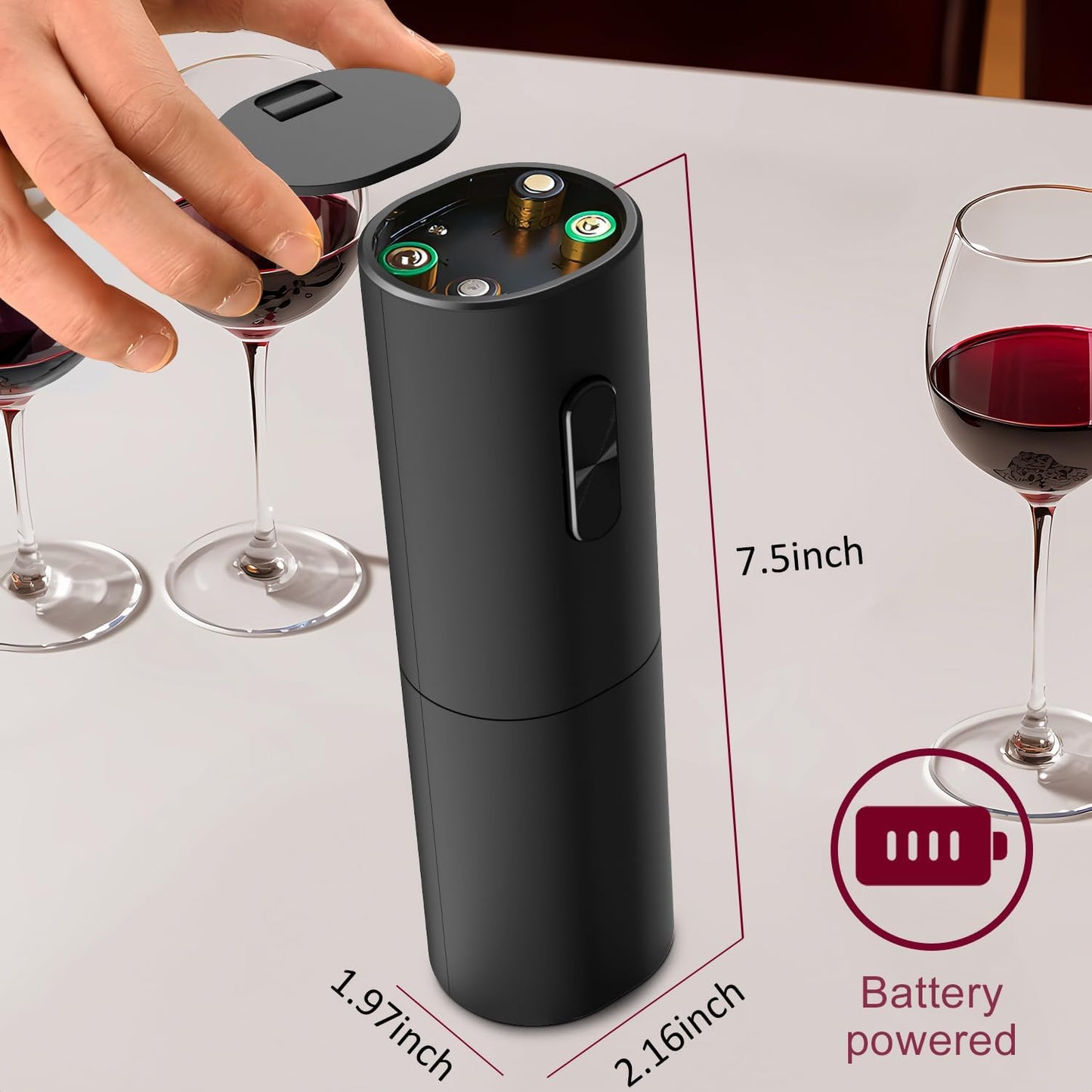 Wine Bottle Opener,Corkscrew Wine Bottle Opener Kit with Foil Cutter,Battery Operated,Suitable for Travel, Gathering, Party, Dating, Gift.