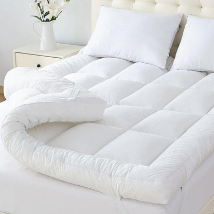 WhatsBedding 5-Inch Memory Foam Mattress Topper - Queen Size for Back Pain Relief | Soft, Breathable Support (80x60x5 in)