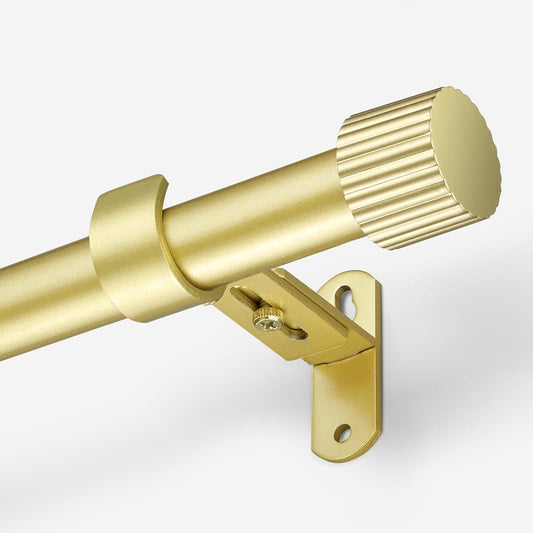 Regine Switzerland Curtain Rods - 1 Inch Diameter Drapery Rod with Elegant Cylindrical Finials | Gold, 16" to 48"
