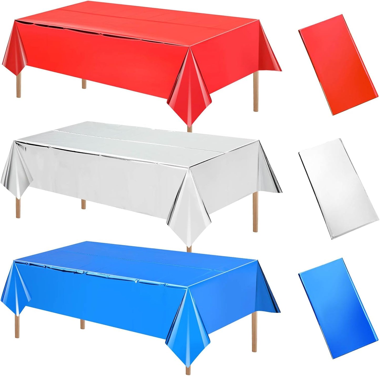 Regine Switzerland 4th of July Tablecloths - Patriotic Foil Design | 54 x 108 Inch Rectangle for Celebrations