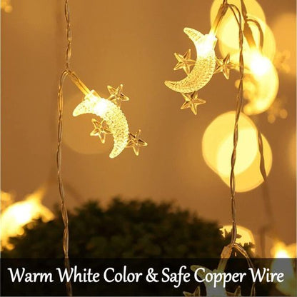 Fielegen 40 LED Moon String Lights - Battery Operated 20ft Fairy Lights for Patio & Wedding Decor