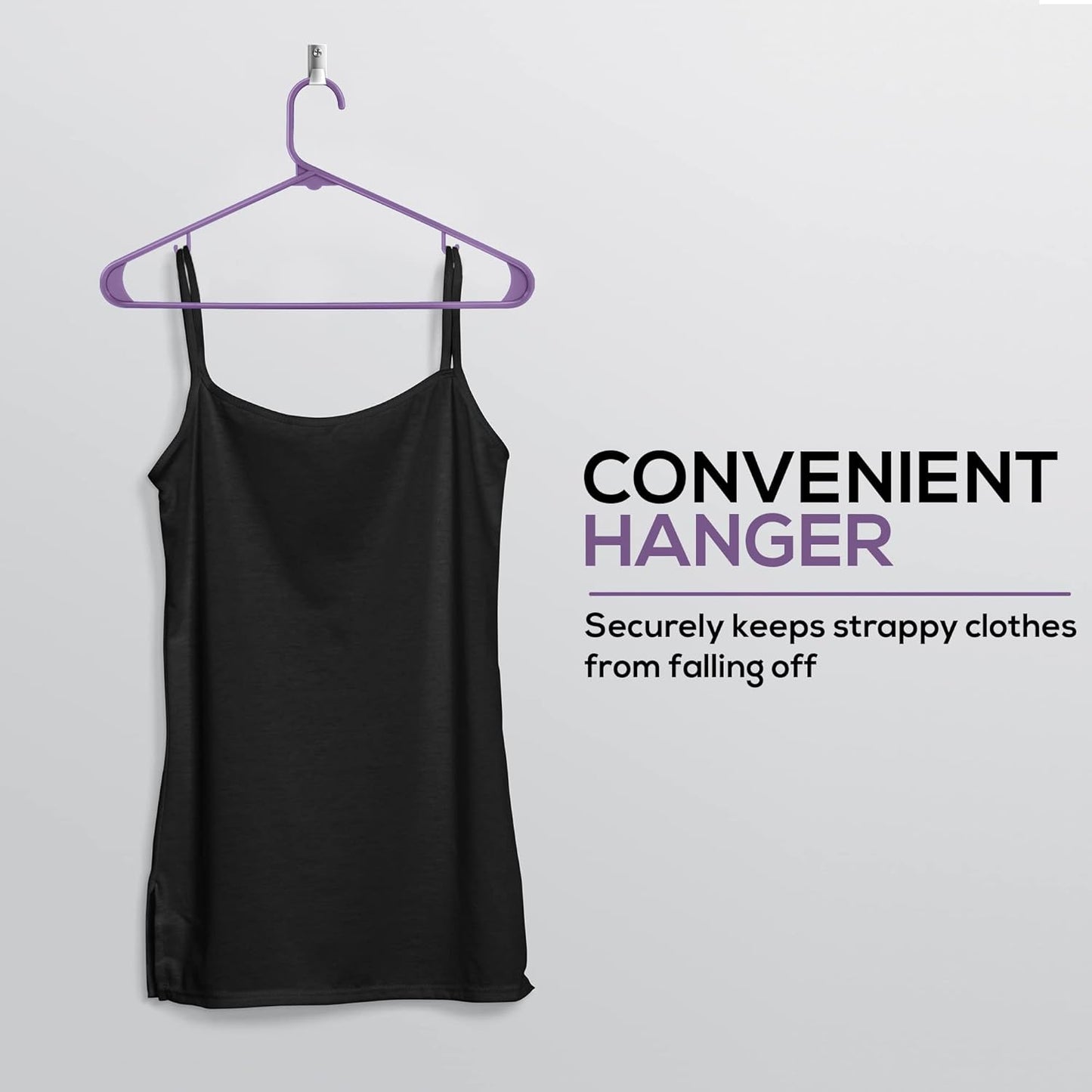 Utopia Home Plastic Hangers 200 Pack - Durable Space-Saving Clothes Hangers - Heavy Duty Purple Design