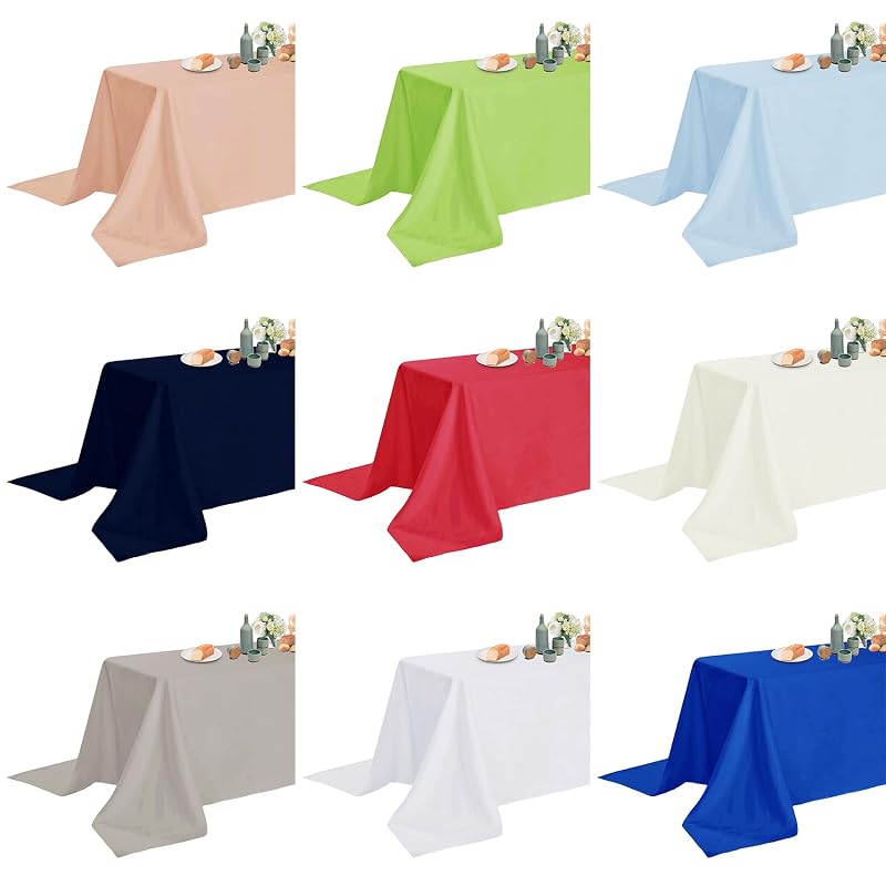Fokitut 12 Pack Waterproof 60x120 Inch Rectangle Tablecloths - Wrinkle & Stain Resistant Polyester, Black Variation: Black+60x120''-12pack