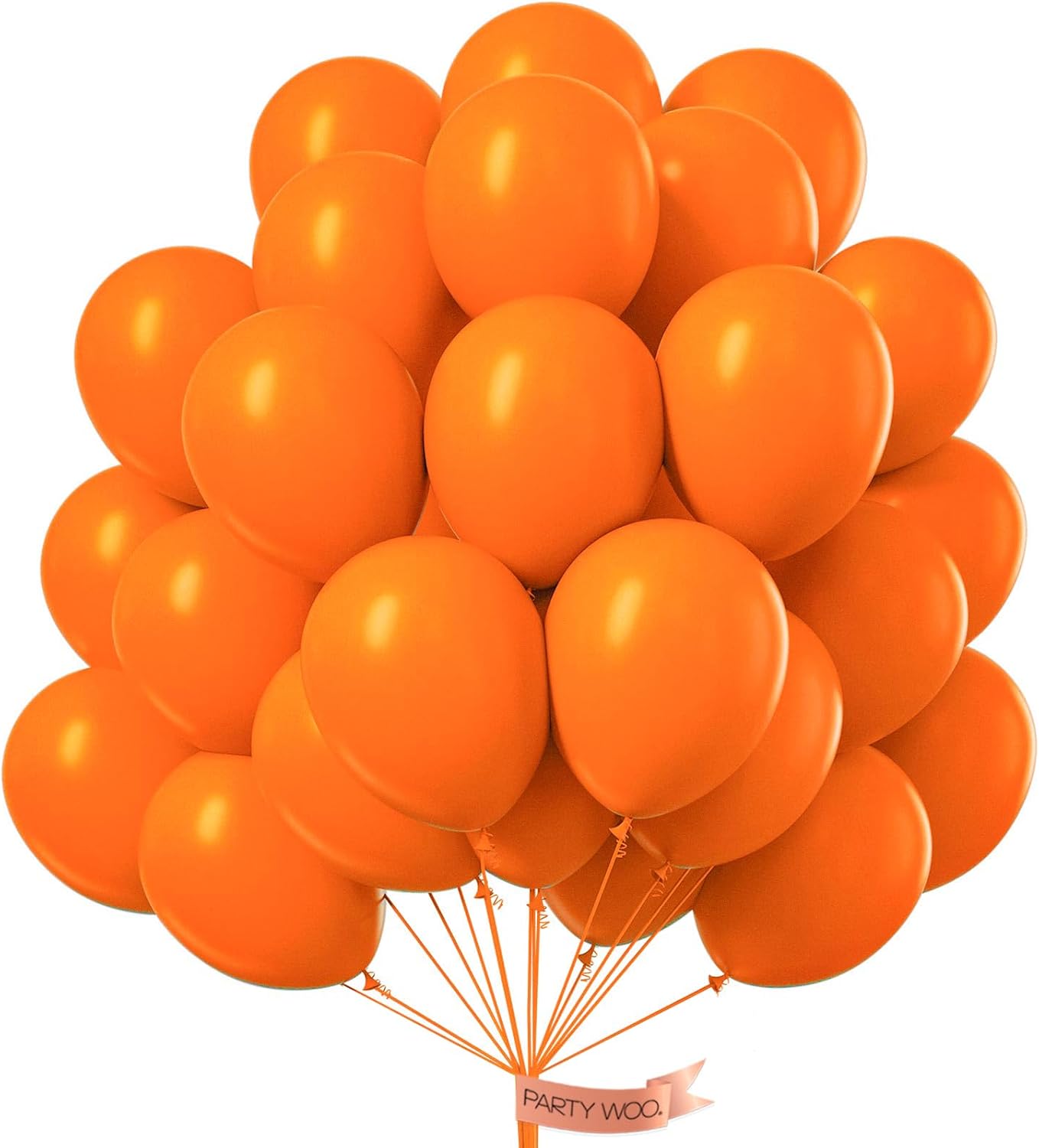 PartyWoo Orange Balloons - 50pcs 12 Inch Fall Latex Helium Balloons for Birthday & Baby Shower Decor