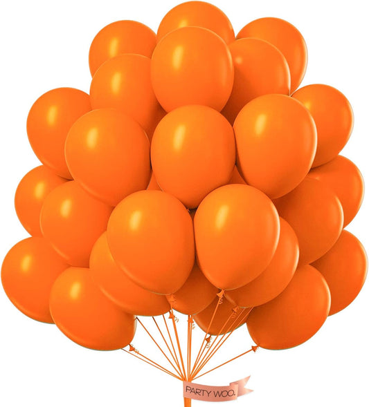 PartyWoo Orange Balloons - 50pcs 12 Inch Fall Latex Helium Balloons for Birthday & Baby Shower Decor