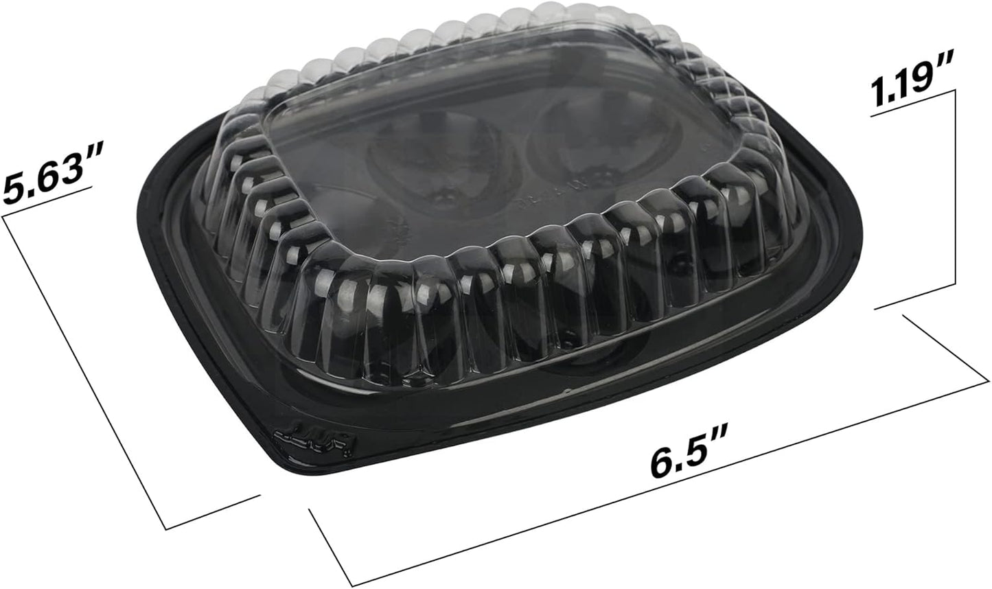MT Products Clear Deviled Egg Containers - Durable Egg Platter Tray for 6 Eggs | Pack of 12, Made in USA