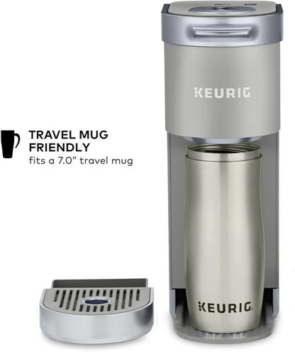 Keurig K-Mini Plus Coffee Maker - Slim 5-Inch Design, 6-12oz Brew Size, Pod Storage - Gray (Renewed)