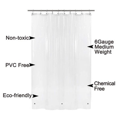 54x78 Inch Stall Shower Curtain/Liner 8G Heavy Duty Clear PEVA, 3 Bottom Magnets, Waterproof, PVC Free, Metal Grommets