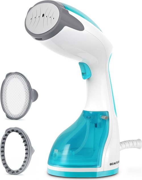 Beautural Steamer for Clothes - Portable Handheld Fabric Wrinkle Remover | Fast 30-Second Heat-Up, Auto-Off, Large Tank