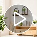 Floating Wall Shelf with Safety Rail for Plants & Decor