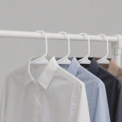 Skiennix 20-Pack White Plastic Clothes Hangers - Durable Space-Saving Design for Coats, Shirts & Dresses