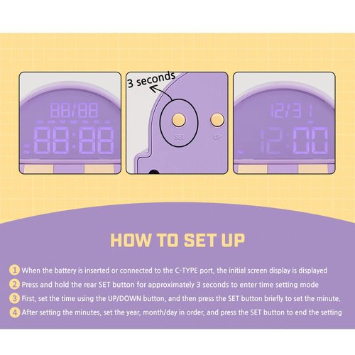 BT21 Cafe Digital Led Desk Clock (KOYA)