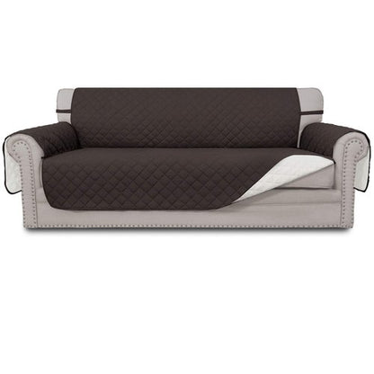Easy-Going Reversible Couch Cover for 3 Cushion Couch Sofa Cover for Dogs Water Resistant Furniture Protector Cover with Foam Sticks Elastic Straps for Pet Cat (Sofa, Chocolate/Ivory)