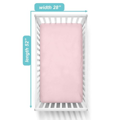 American Baby Company Fitted Crib Sheets - Soft 100% Cotton Jersey, 28" x 52", Pink, Breathable Design for Boys & Girls