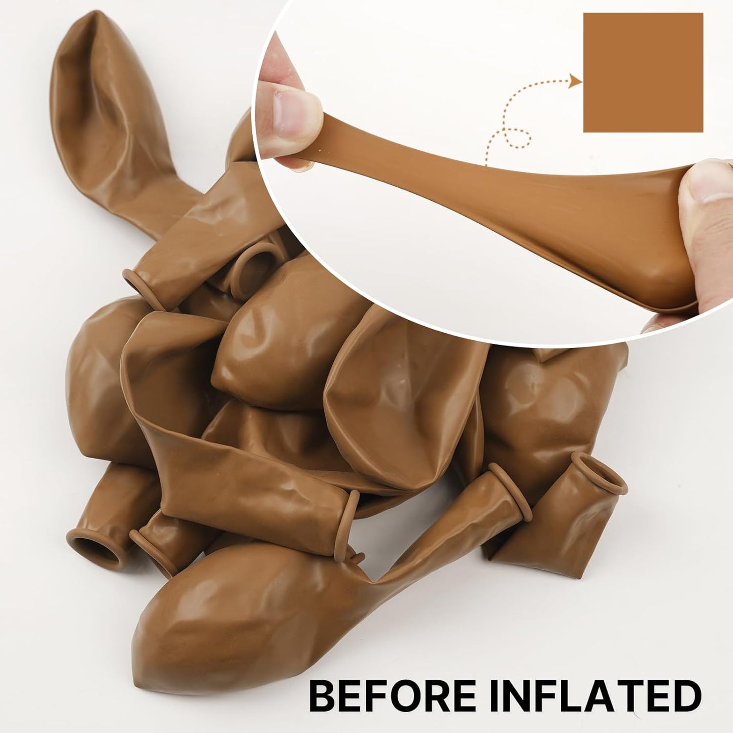 PartyWoo Tan Balloons - 12 Inch Boho Neutral Light Brown Latex Balloons for Graduation & Baby Showers